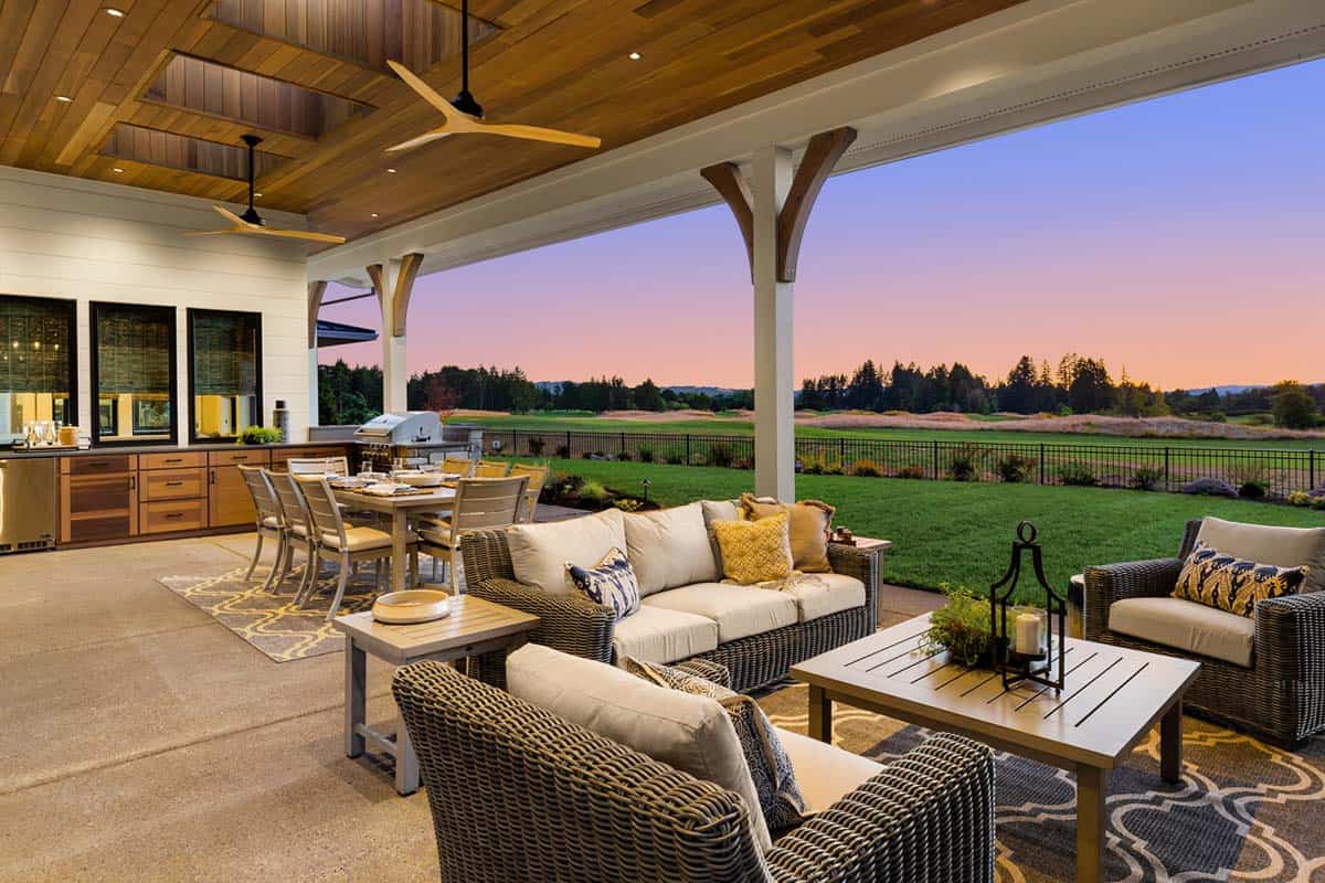 comfortable back patio in the country